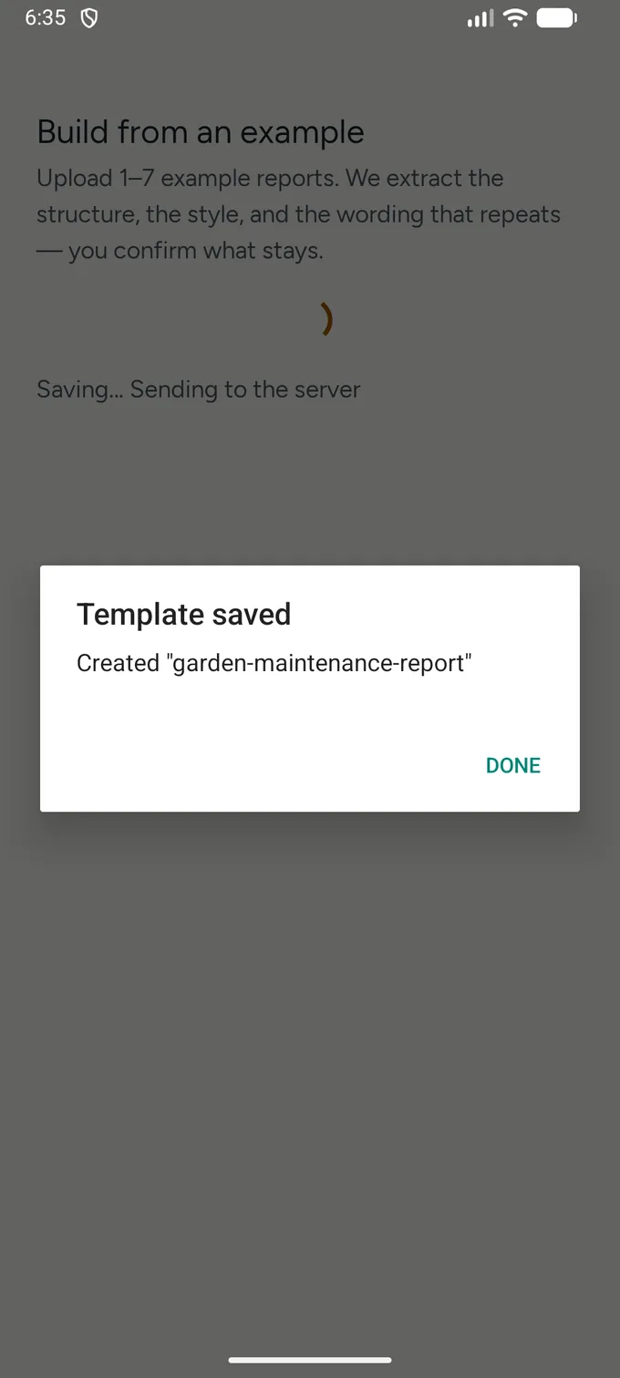 The Vitna app — template builder