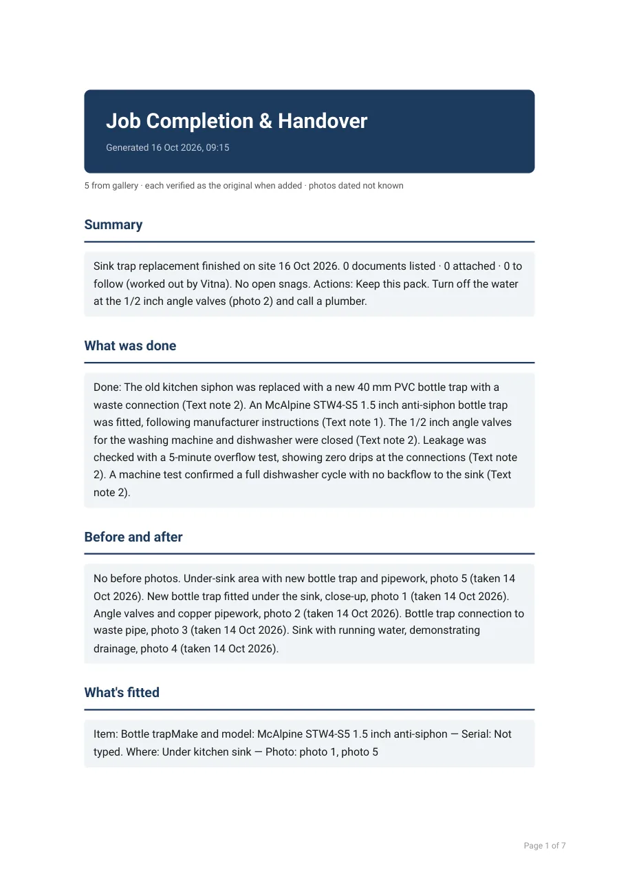 Sample report page 1