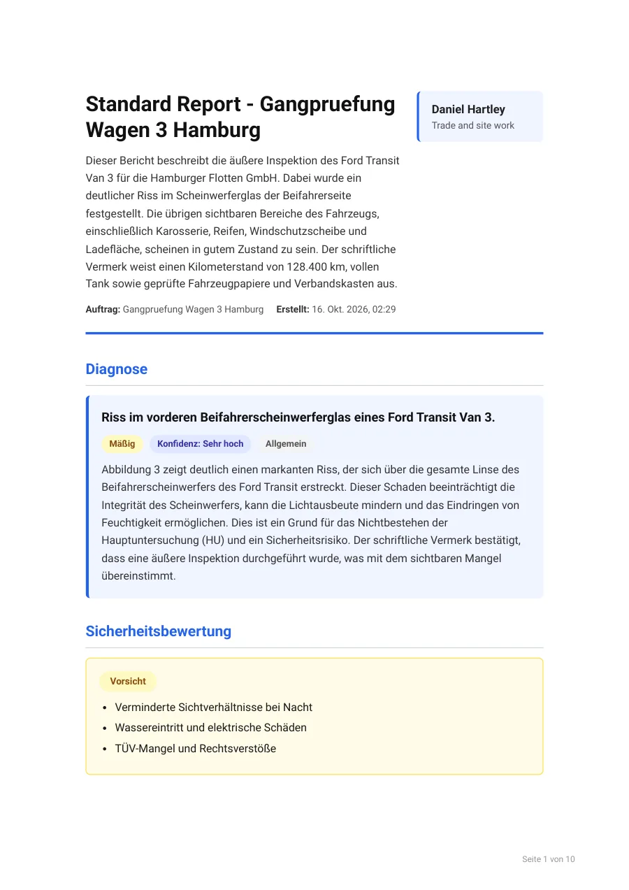 Sample report page 1