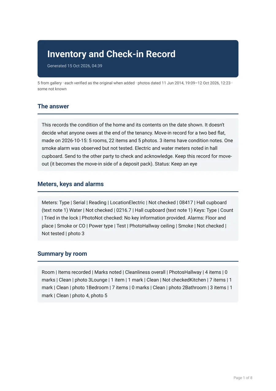 Sample report page 1