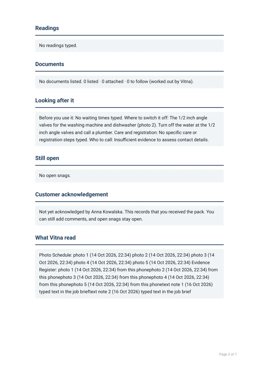 Sample report page 2
