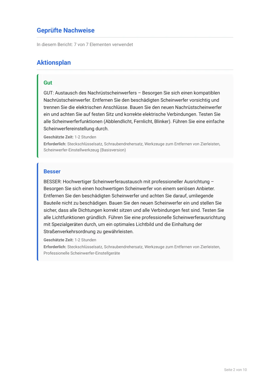 Sample report page 2