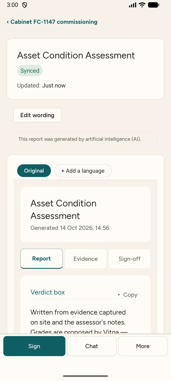 The Vitna app — drafted from your evidence